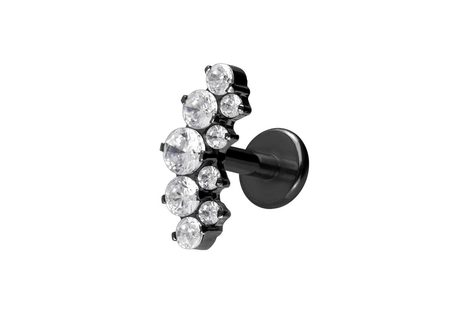 Titan Labret Piercing mit Innengewinde KRISTALLBOGEN